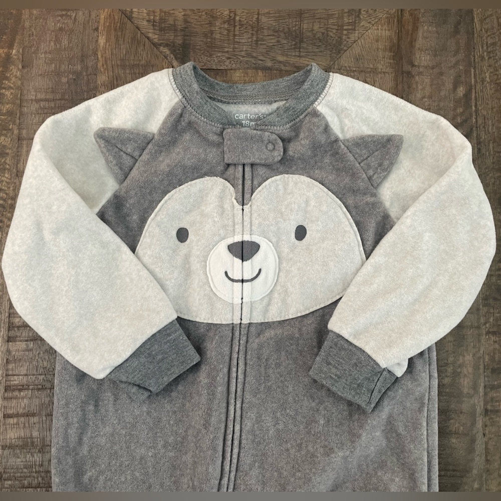Carter’s, Unisex, Bear Fleece PJs, Size 18 M, NWOT, Smoke-Free, Pet-Free Home